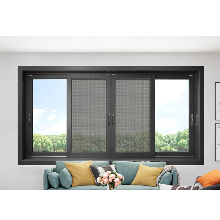 Ventana deslizante de aluminio doble acristalamiento resistente al impacto de huracanes personalizada