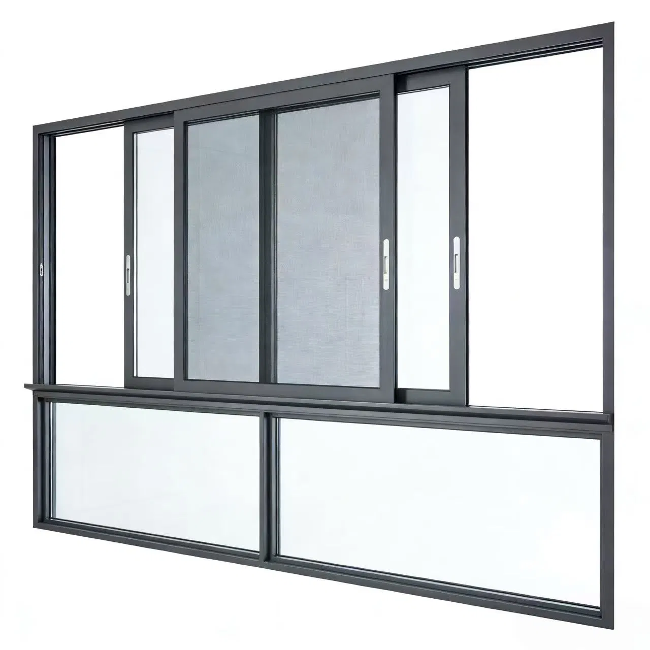 Puerta de aluminio insonorizada de diseño moderno y personalizado, producto de ahorro energético, ventanas deslizantes de aleación de aluminio vertical con triple cristal