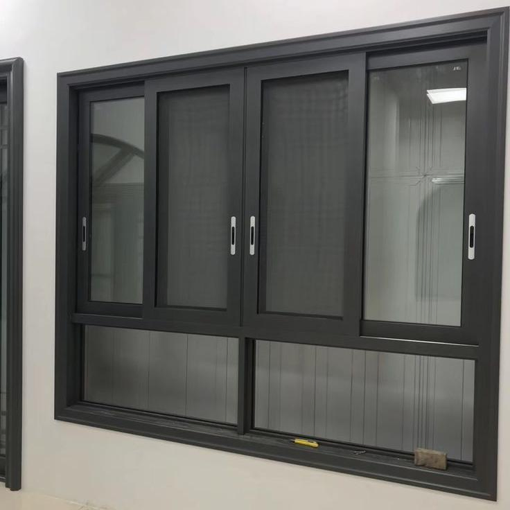 Ventanas corredizas de aluminio o metal con ruptura térmica de alta venta con doble acristalamiento para residencias y oficinas