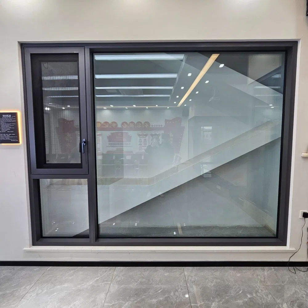 Proveedores de China personalizables, fáciles de instalar, ventana de vidrio fijo de aluminio con seguridad deslizante y de casement, templado fijo para villa y hogar