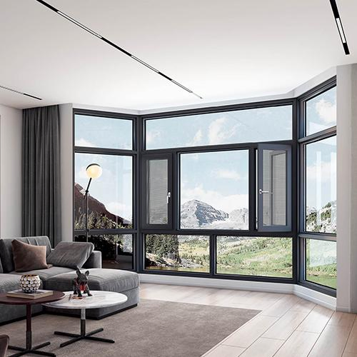Ventana de aluminio corrediza de colores modernos para casa, hogar y balcón