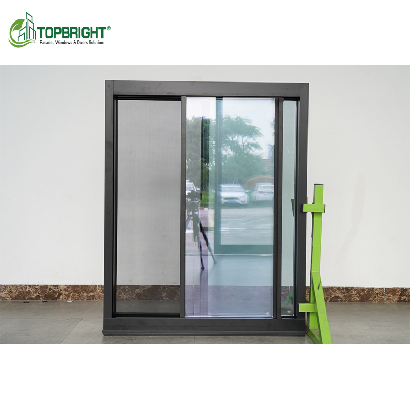 Ventanas deslizantes de aluminio con ruptura térmica y vidrio espejo de privacidad Topbright para el hogar