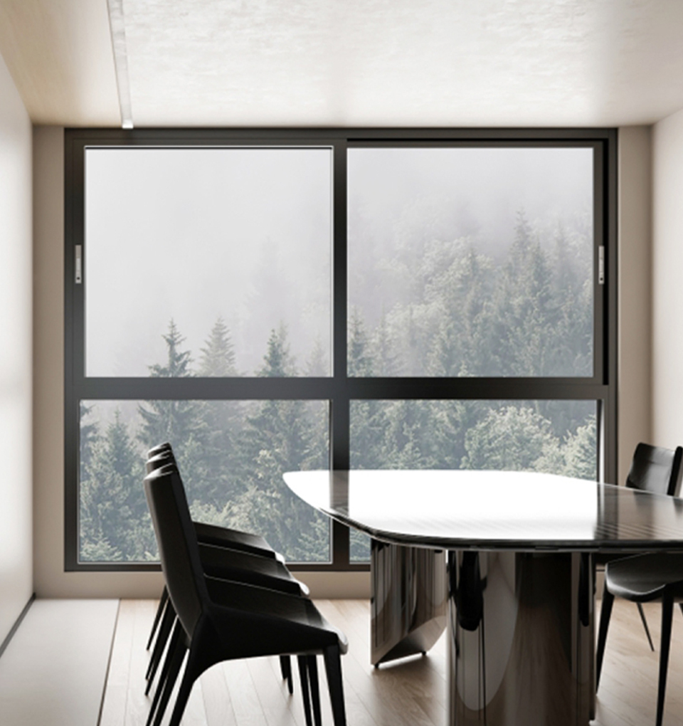 Transferencia de Grano de Madera al por mayor, Antideslizante, Riel Deslizante, Ventanas Comerciales de Aleación de Aluminio