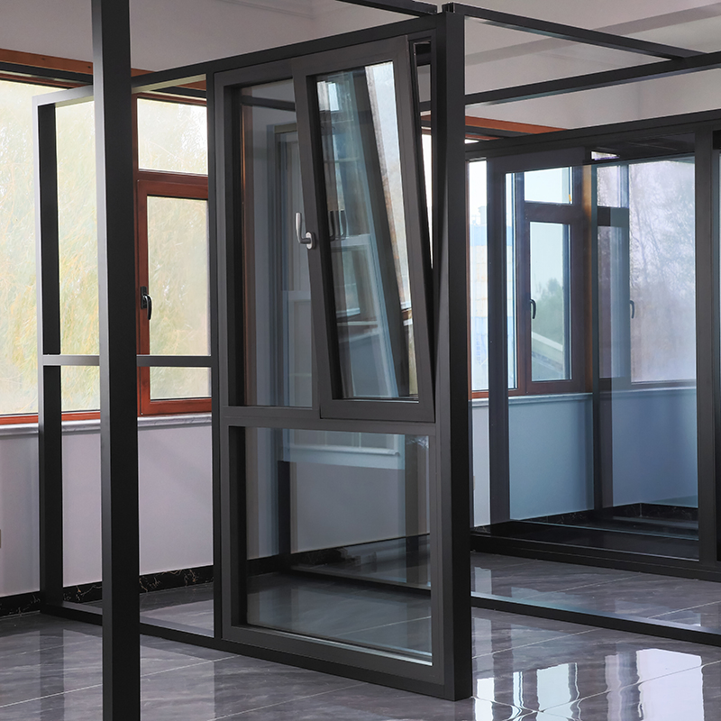 Ventana y puerta oscilante de aluminio residencial de doble acristalamiento, metal UPVC, toldo, ventana de casement, ventana deslizante de vidrio
