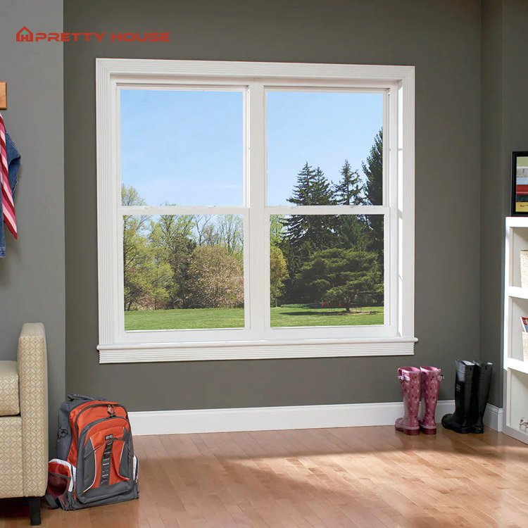 Ventana de triple acristalamiento deslizante vertical con apertura hacia arriba y hacia abajo
