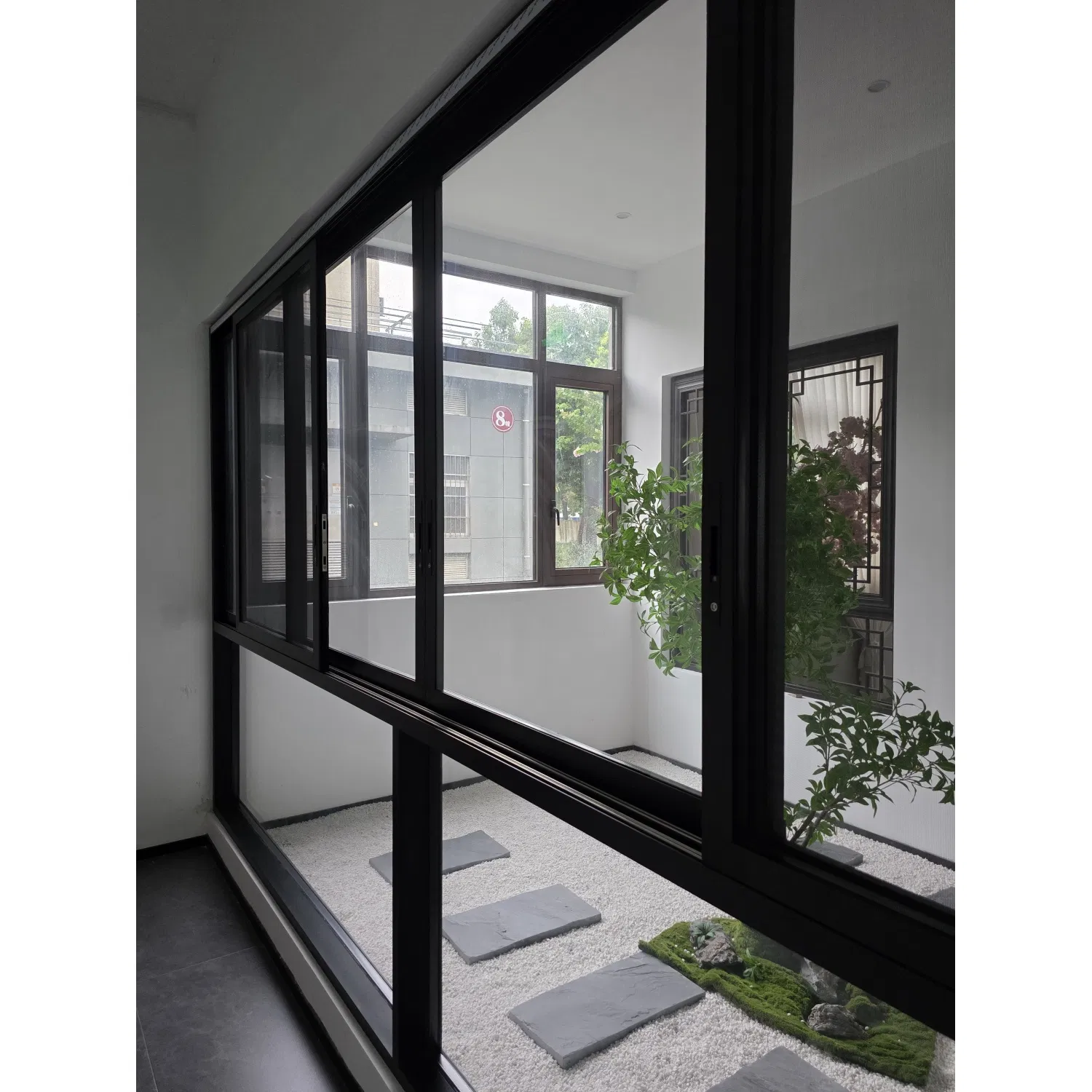 Ventana deslizante de aluminio motorizada de doble acristalamiento residencial
