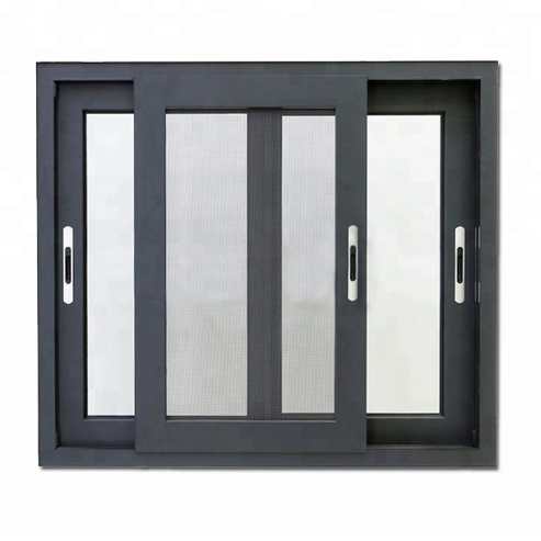 Ventana deslizante de aluminio de diseño simple con vidrio aislante y a prueba de sonido para dormitorio