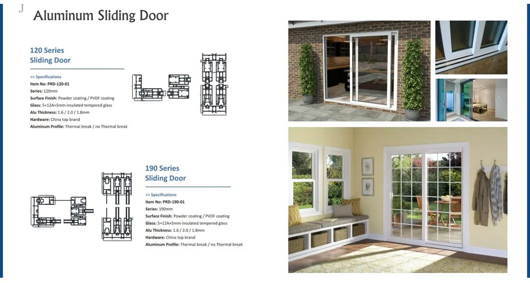 Ventana deslizante de aluminio insonorizada personalizada para interiores comerciales con doble cristal