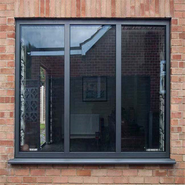 Ventana deslizante de aluminio grande ventana deslizante negra con malla