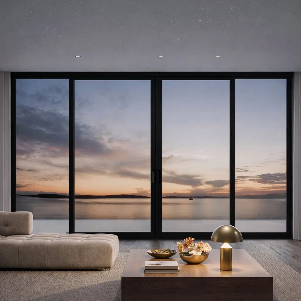 Ventana deslizante de aluminio con vidrio templado de doble acristalamiento solar personalizado de alta calidad, insonorizante, para casa residencial en contenedor de envío
