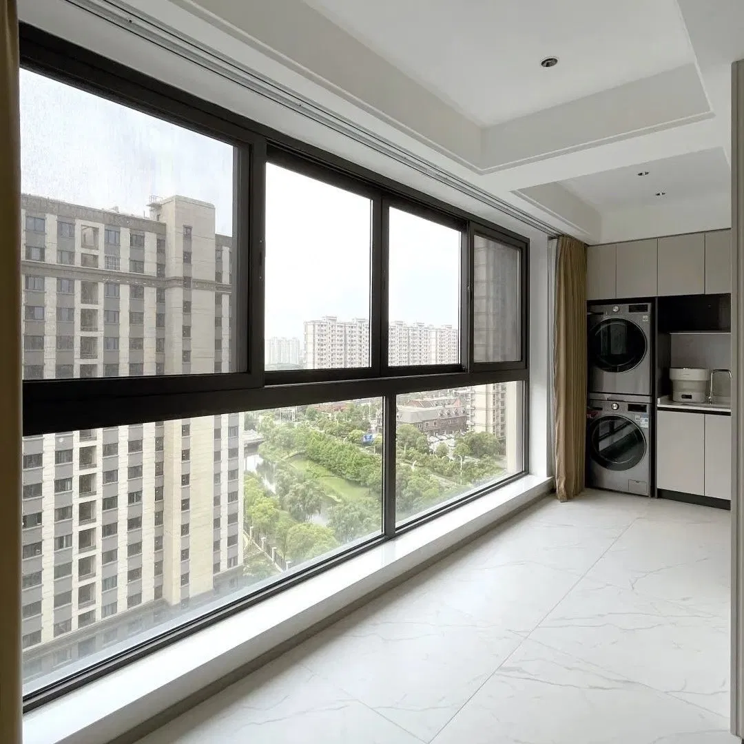 Ventana deslizante horizontal de aluminio moderna para uso en el hogar