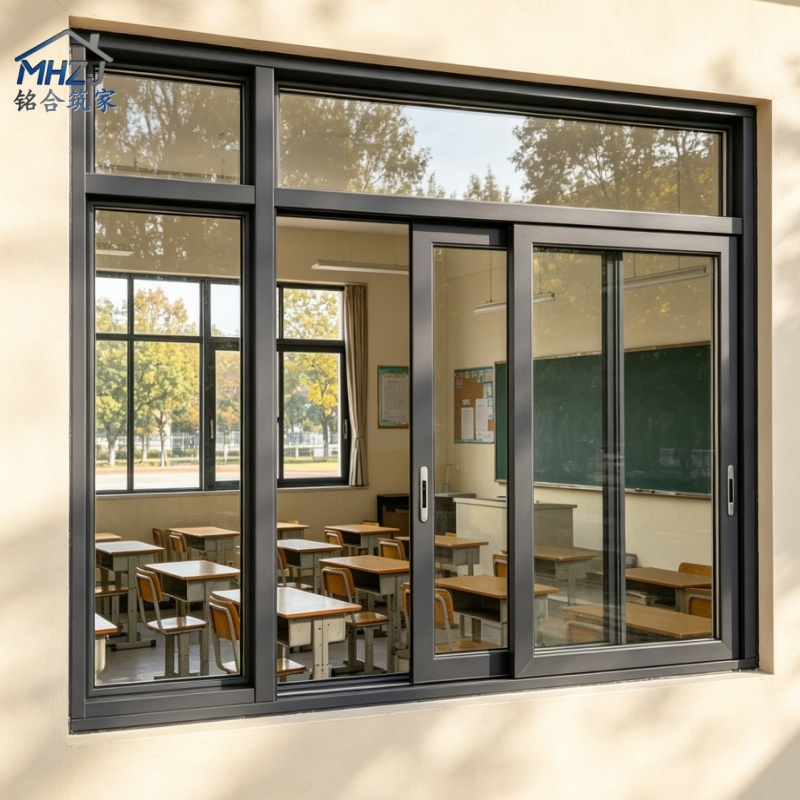 Perfil de aluminio de ventanas corredizas de gran vista, ventana corrediza ahorradora de energía, a prueba de sonido, doble vidrio templado