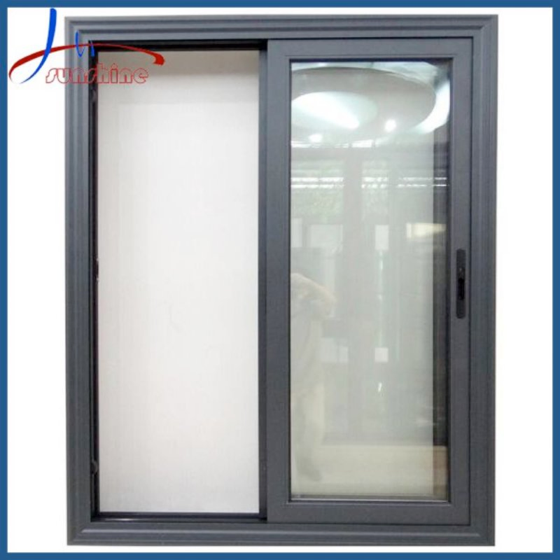 Ventana deslizante de aluminio comercial a prueba de viento con vidrio resistente OEM