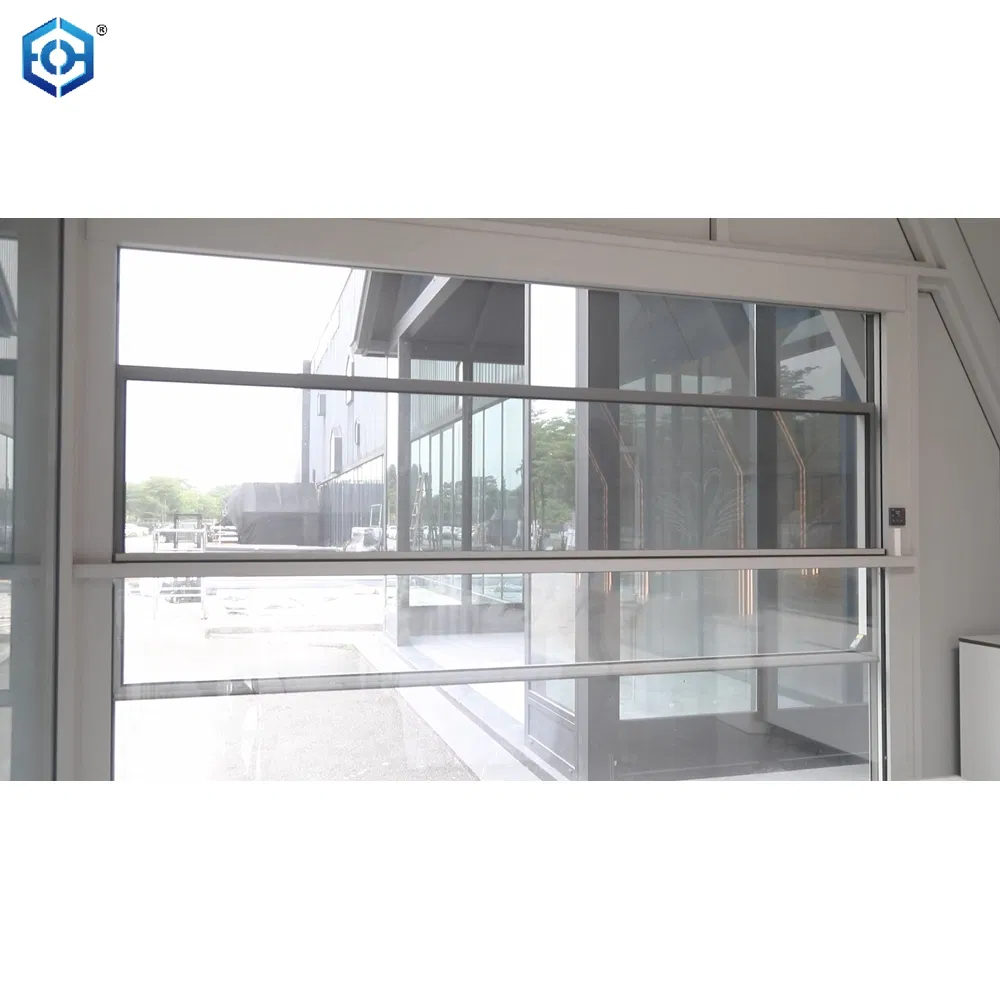 Ventana de balcón moderna de metal, aluminio y vidrio con sistema de deslizamiento vertical eléctrico de Villa Guillotine