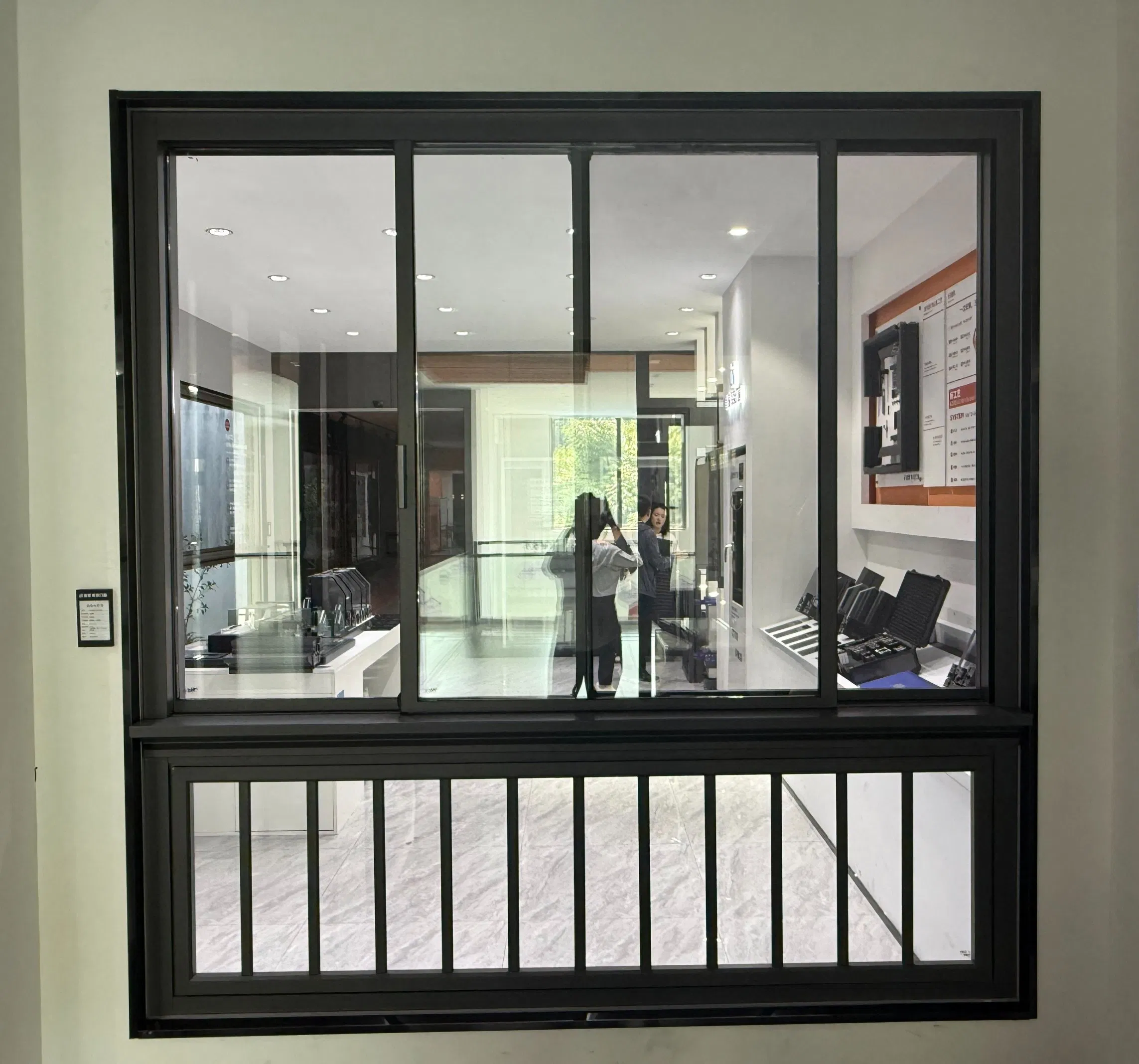 Ventana deslizante flotante de doble acristalamiento con diseño de riel invisible