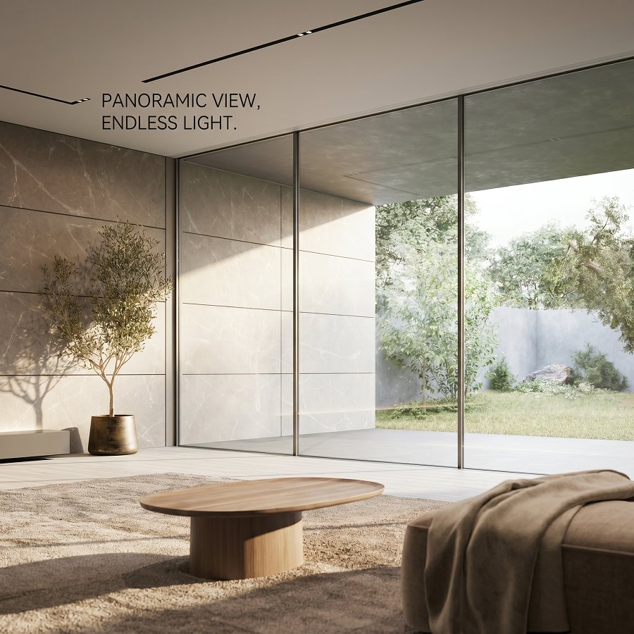 Venta al por mayor de fábrica en China, ventana deslizante panorámica de aluminio con vidrio templado de doble acristalamiento, a prueba de sonido y agua, para uso residencial
