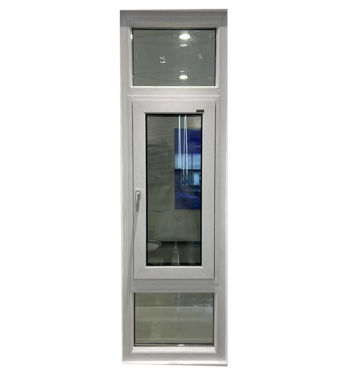 Precio de fábrica diseño simple aluminio vinilo resistente a huracanes doble acristalamiento oscilante abatible vidrio deslizante ventana de casement toldo