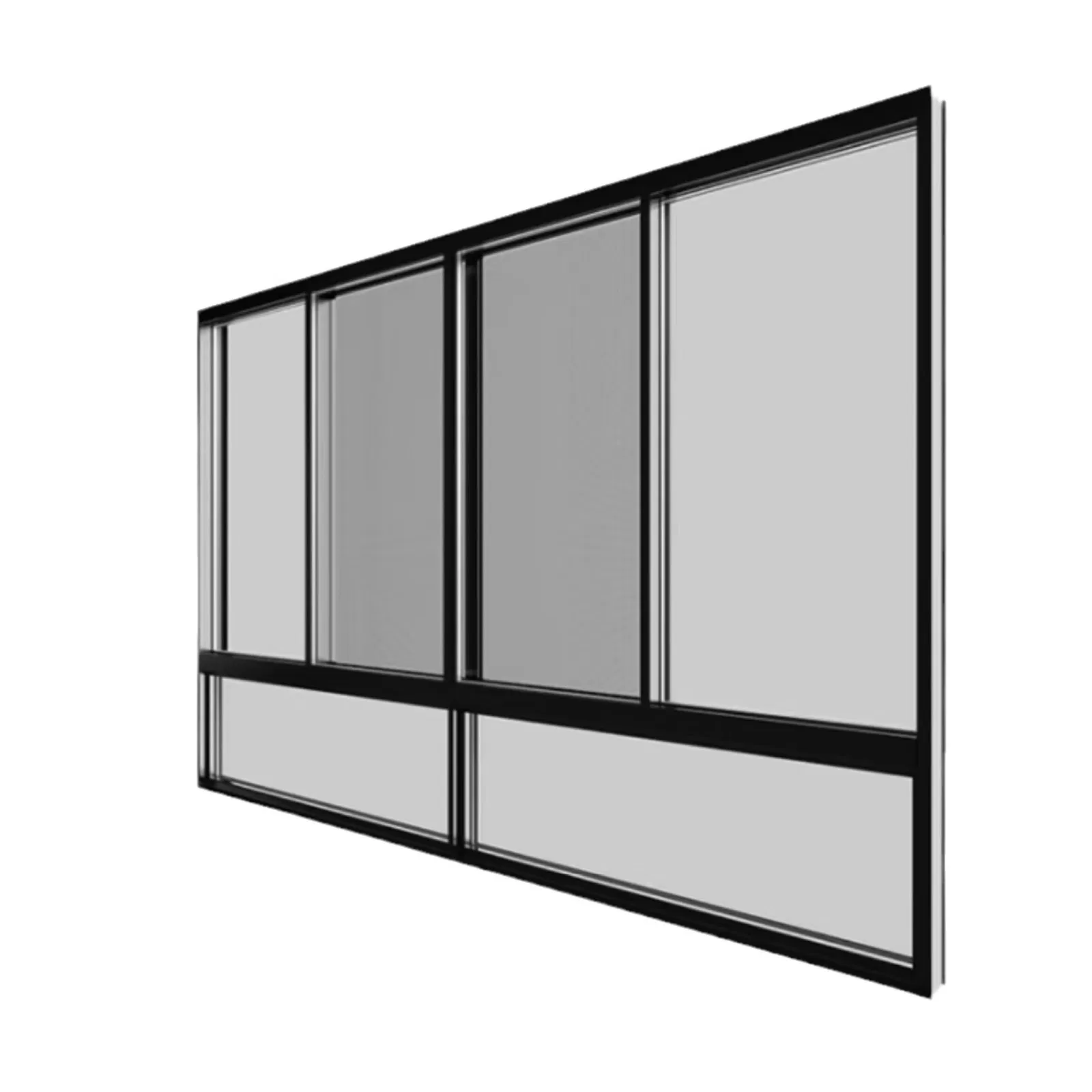 Ventana deslizante de tres rieles de aleación de aluminio moderna, personalizada, fácil de instalar, con mosquitera