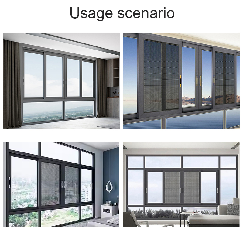 Ventana deslizante horizontal de aluminio de calidad premium para villas, apartamentos y casas inteligentes con vidrio a prueba de sonido