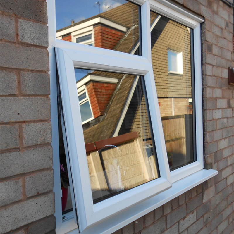 Ventana deslizante grande de vidrio Lite de cocina de WPC UPVC blanca 3