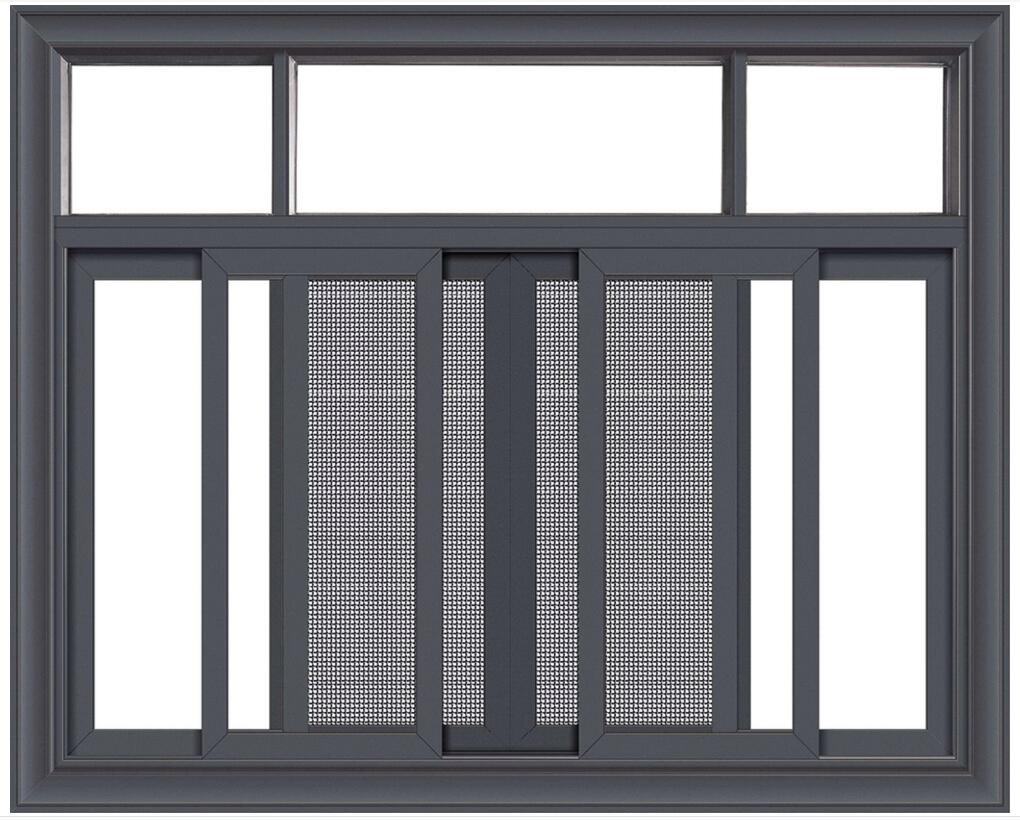 Ventana deslizante de vidrio de aluminio con ruptura térmica de alta calidad según estándares de la UE con mosquitera de acero inoxidable
