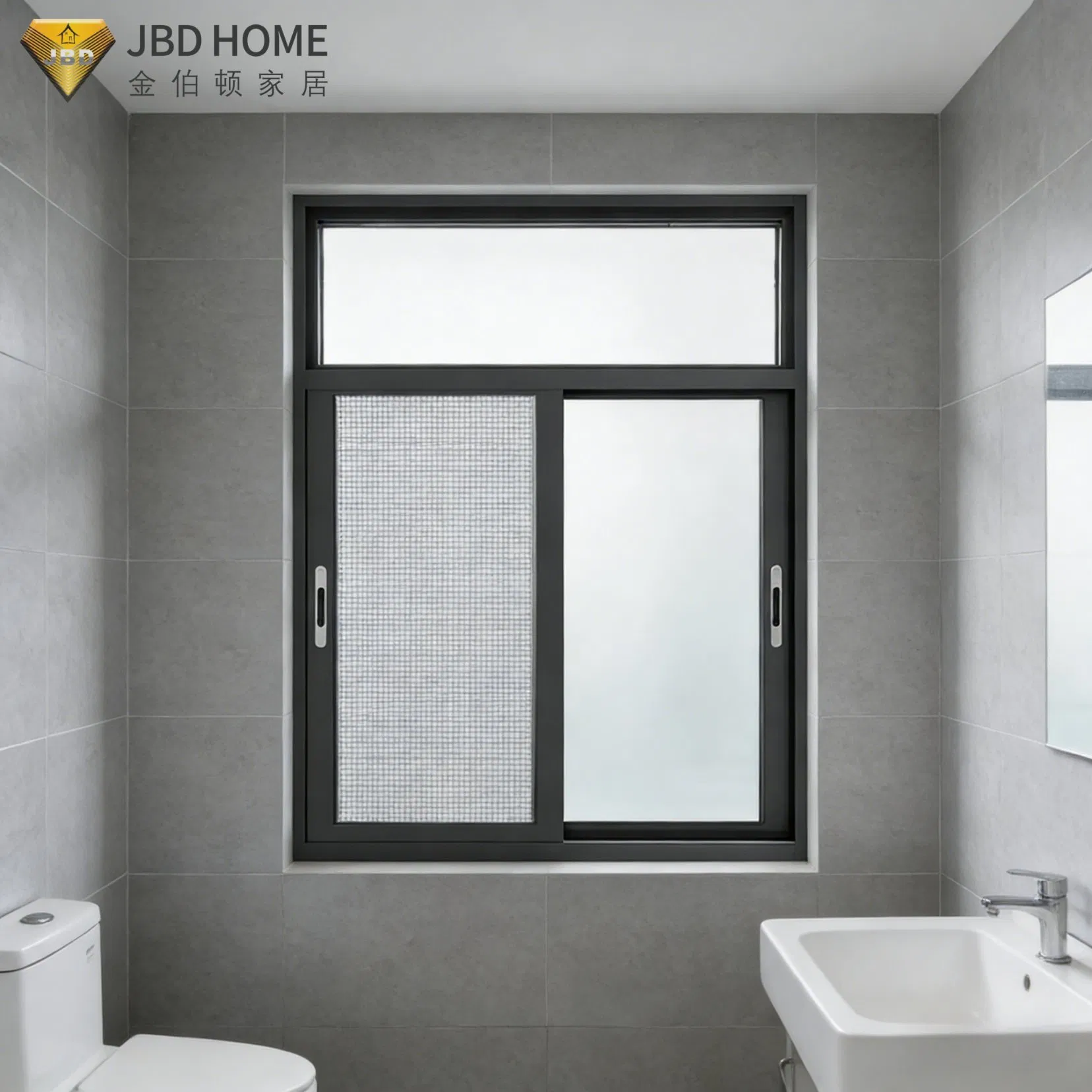 Ventana deslizante de aluminio moderna para cocina con mosquitera incorporada (tamaño personalizado)