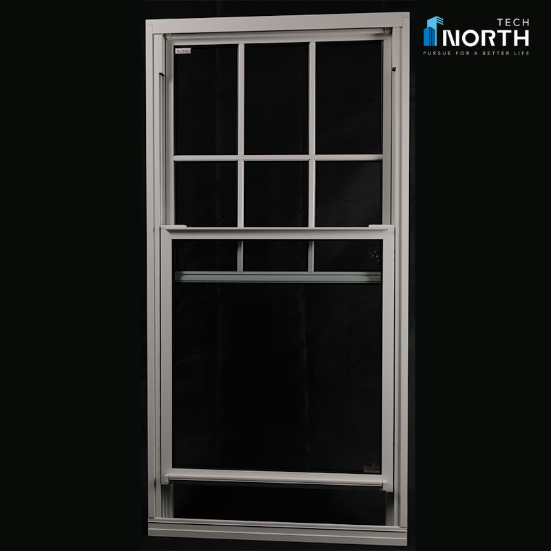 Ventanas de aluminio y madera revestida de aluminio de calidad, de un solo y doble panel, deslizamiento vertical, con ruptura térmica, fabricante de bajo precio