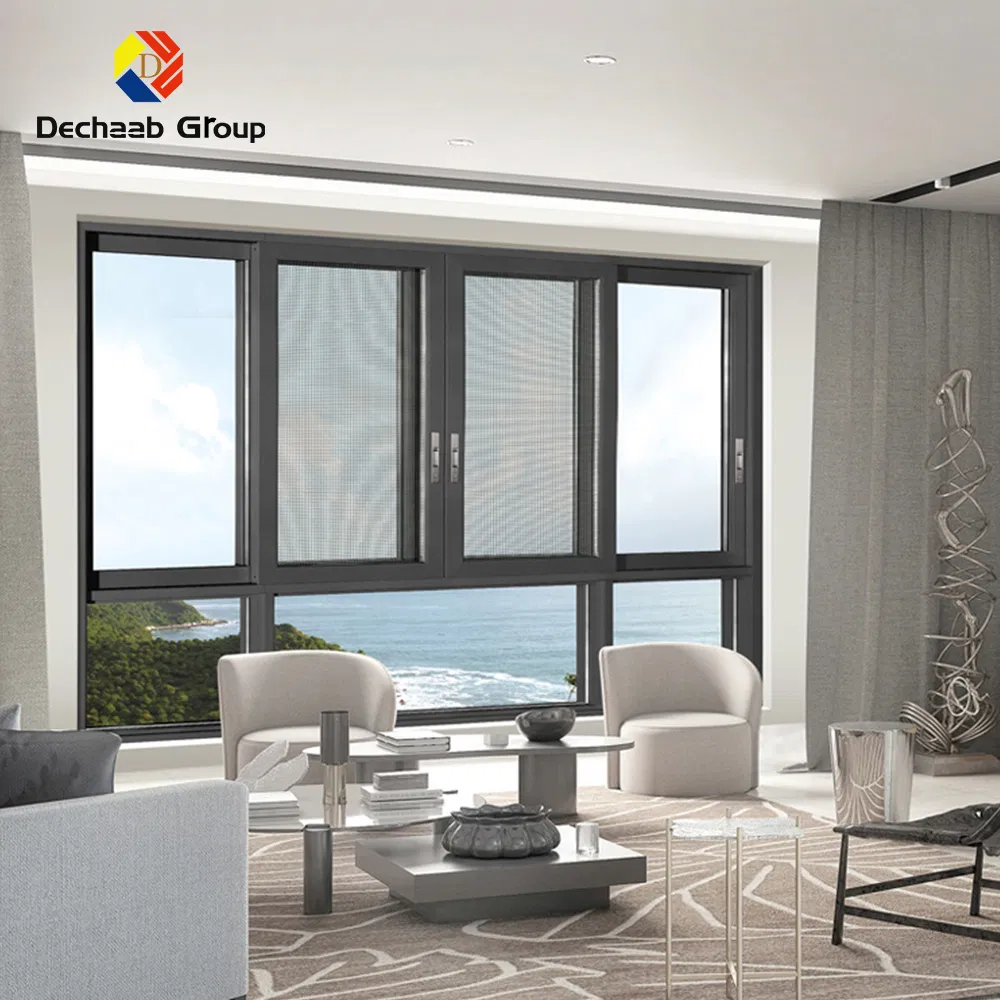 Aislamiento térmico persiana de aluminio con lamas doble cristal mosquitera ventana americana con ruptura térmica ventanas deslizantes