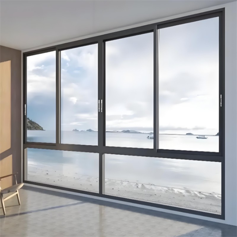 2026 Ventana deslizante de aluminio extruido con ruptura térmica delgada para villa