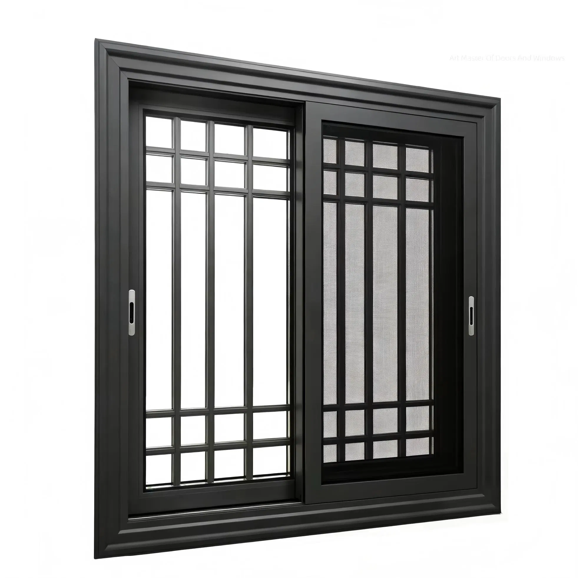 Ventanas y puertas de aluminio de diseño moderno, ventana de dormitorio de apertura horizontal, ventana deslizante doble
