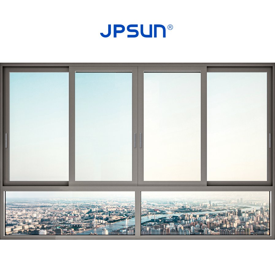 Ventana deslizante de aluminio con grandes paneles de vidrio claro para maximizar la luz natural en las habitaciones