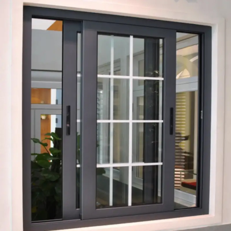 Puerta y ventana de balcón de villa con aislamiento acústico y térmico de aleación de aluminio, ventana deslizante de vidrio hueco