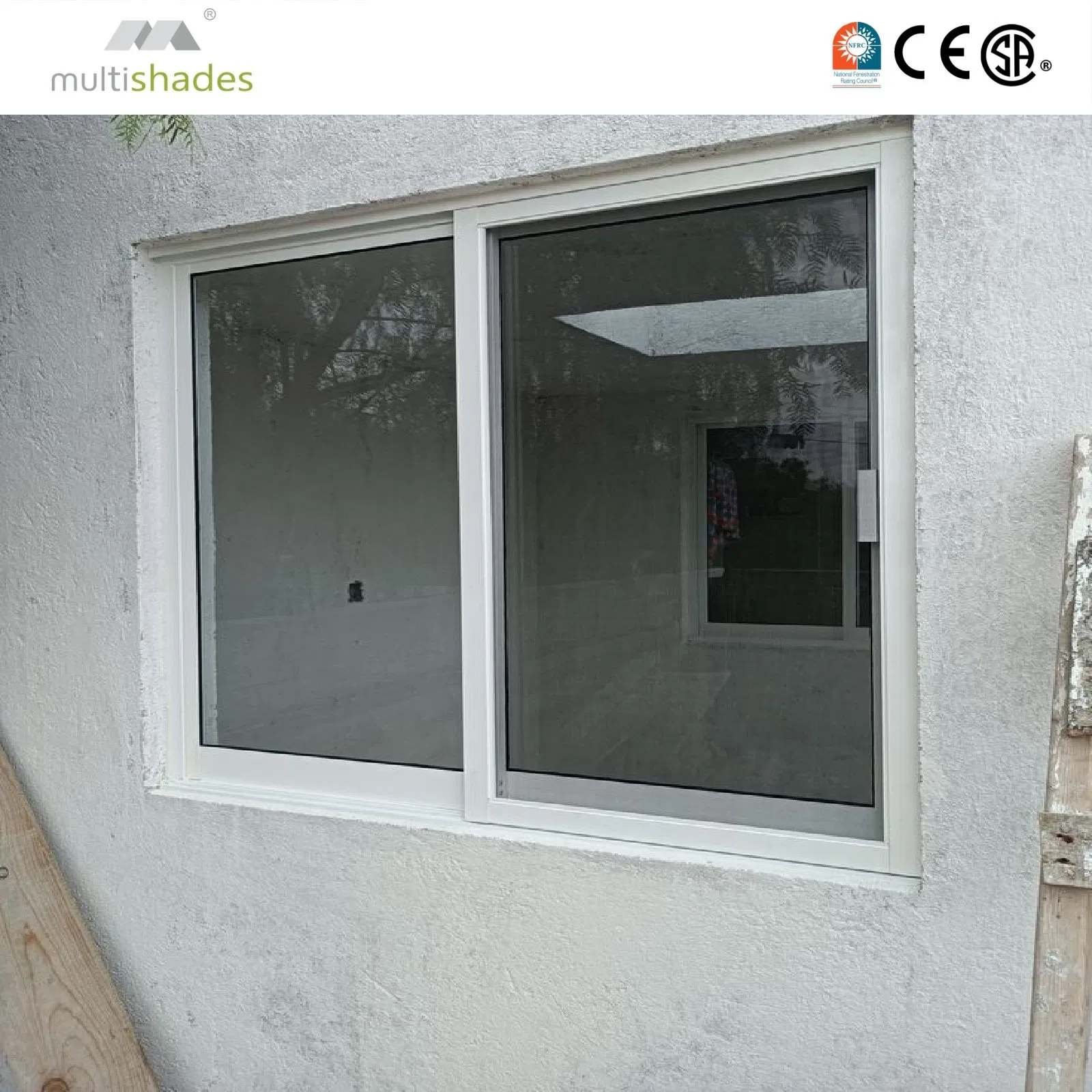 Ventana deslizante de aluminio de doble acristalamiento para dormitorio exterior de Multishades Villa, con apertura horizontal y pantalla, equipada con herrajes de marca reconocida