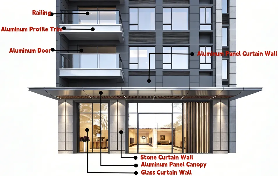 Ventana Deslizante de Aluminio para Hoteles