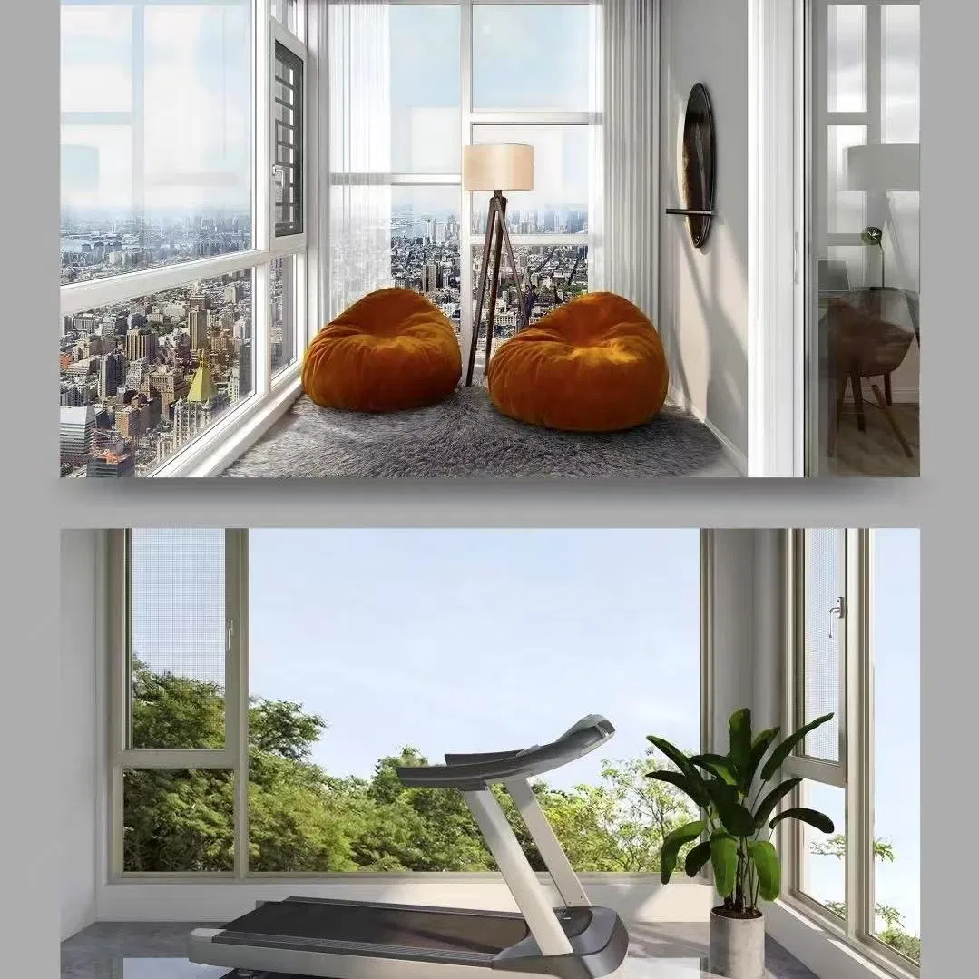 Ventana deslizante de aluminio de vidrio templado doble premium para uso comercial