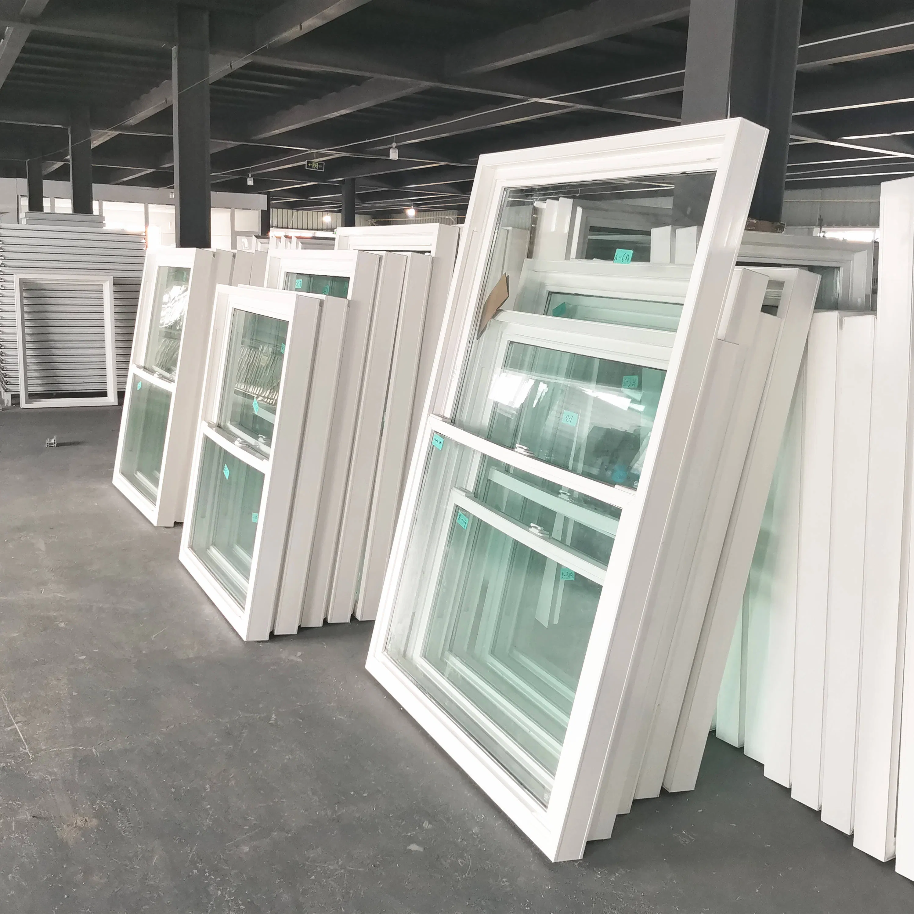 Ventana deslizante de vinilo de doble panel de precio económico, de una sola hoja, de PVC, hacia arriba y hacia abajo