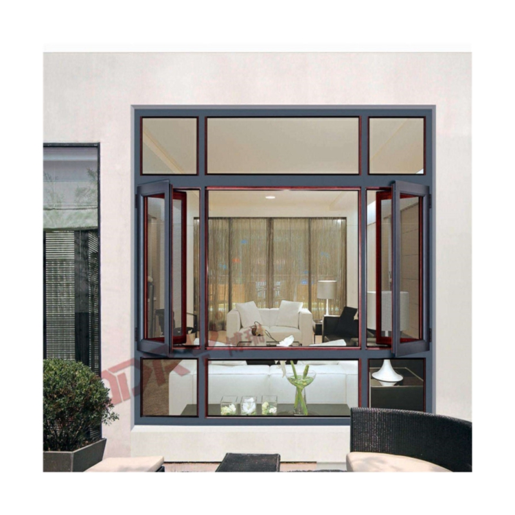 Ventana de aluminio insonorizada con doble y triple acristalamiento de vidrio Low-E, tipo oscilobatiente, corredera y abatible