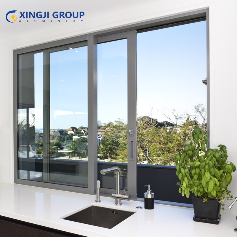 Ventanas deslizantes de aluminio de doble cristal Xingji, eficientes en energía