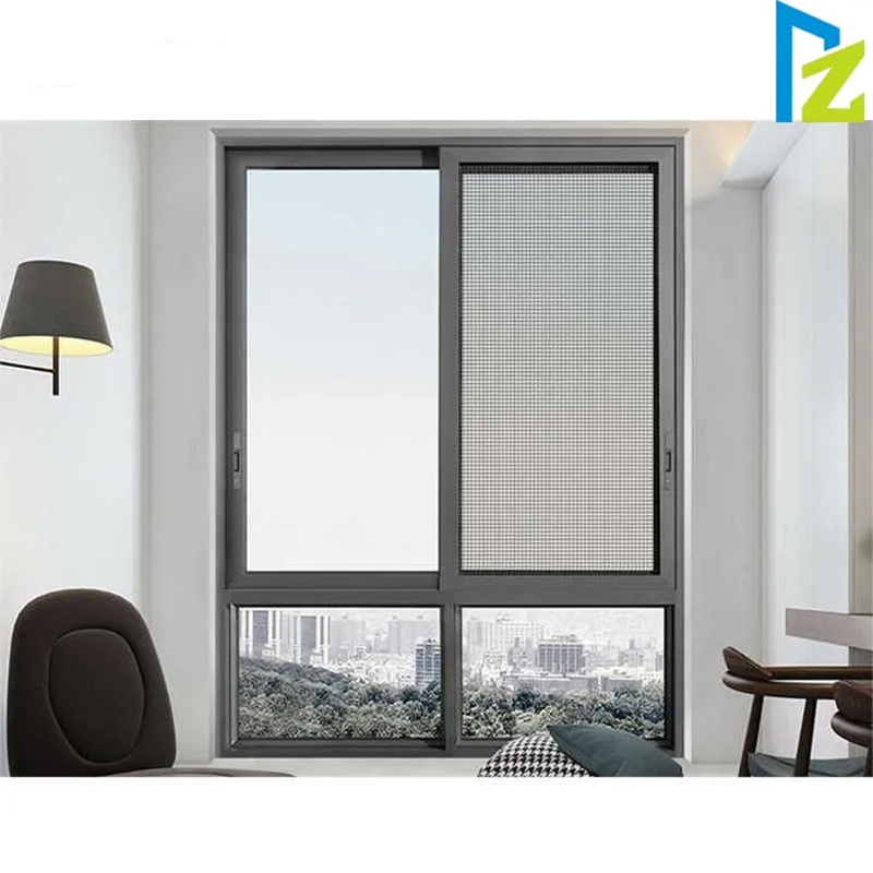 Ventana de aluminio corredera de cristal doble acristalado personalizada para viviendas