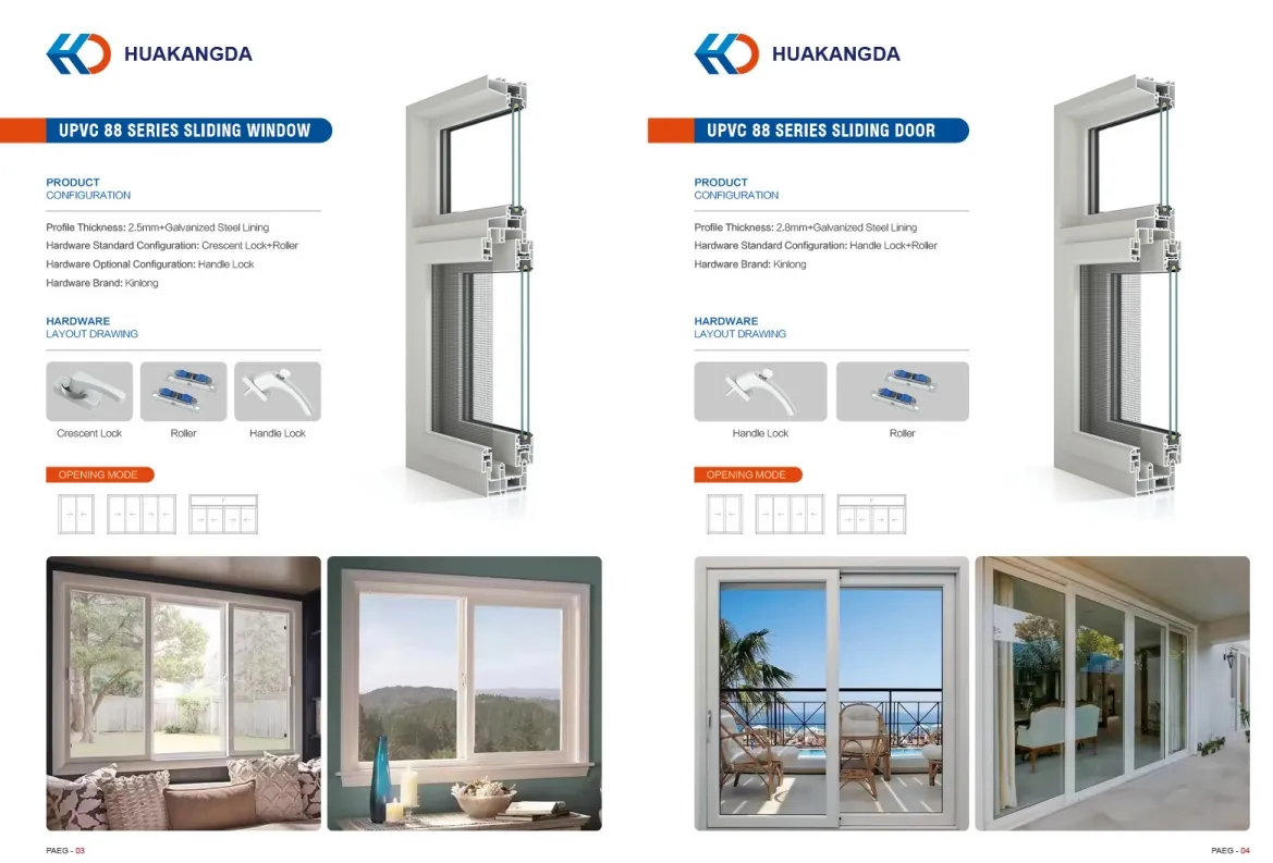 Ventana deslizante de UPVC ecológica