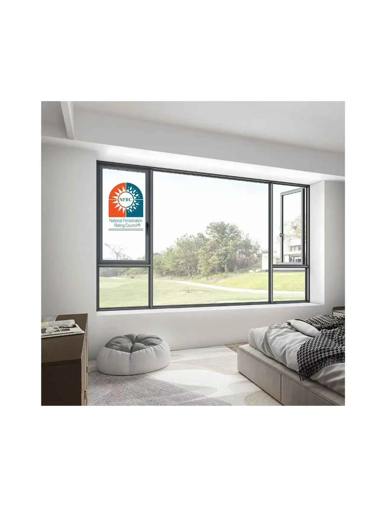 Ventana y Puerta de Aluminio Casement Deslizante / Abatible con Ruptura Térmica U-Vales0.2 en Diseño Moderno
