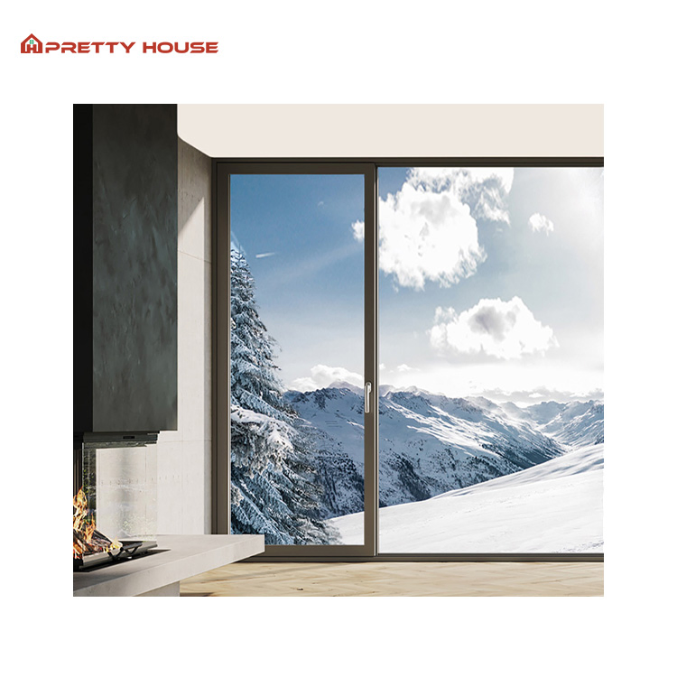 Ventana de vidrio deslizante de aluminio de diseño personalizado con diseño de reja