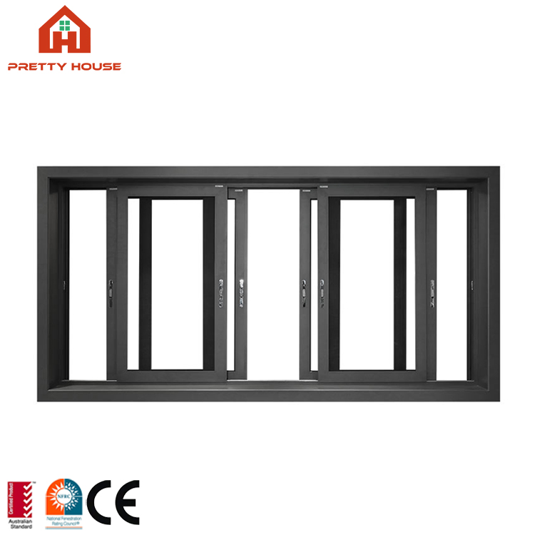 Ventanas deslizantes horizontales de aluminio para casas comerciales