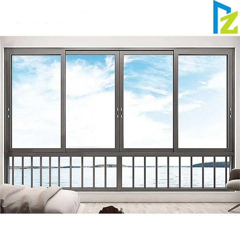 Ventana de aluminio corredera de cristal doble acristalado personalizada para viviendas
