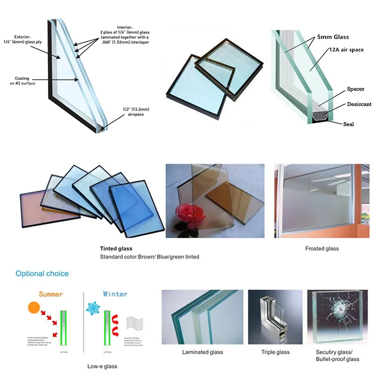 Ventana deslizante de aluminio doble acristalamiento resistente al impacto de huracanes personalizada