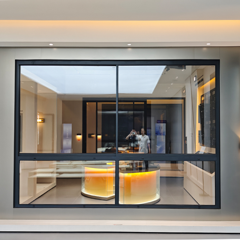 Ventana deslizante de aluminio de doble acristalamiento para ahorro de energía con vidrio de aluminio
