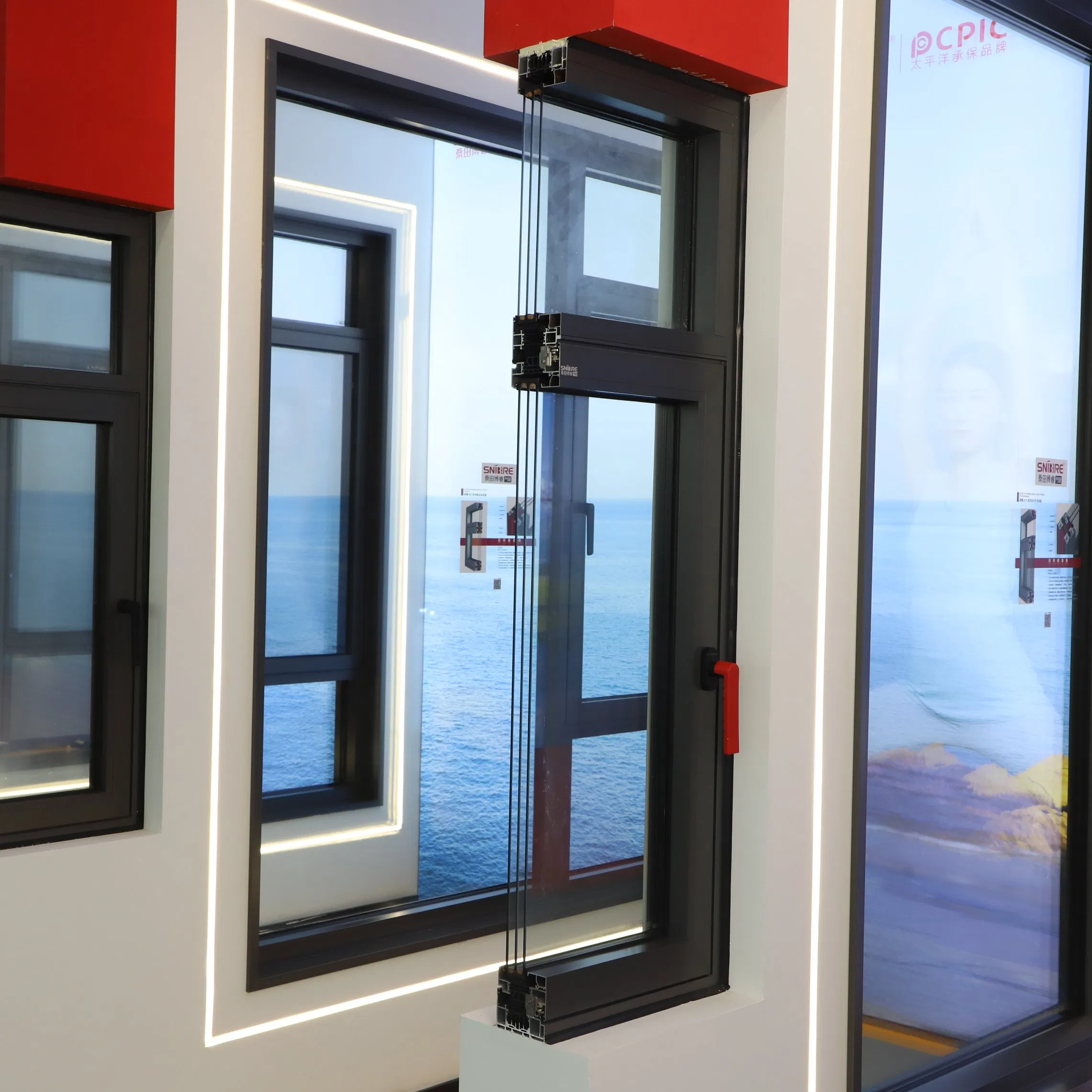 Ventana de un solo marco resistente a la presión y fiable para hoteles de montaña