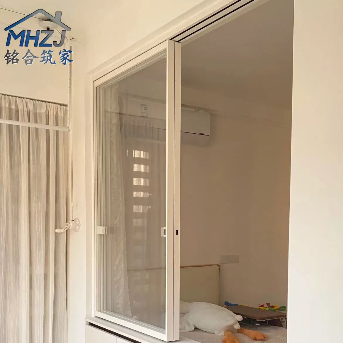 Construcción de perfil de casa de vidrio doble de material plástico residencial, puertas deslizantes de vidrio doble de PVC/UPVC, ventanas de acristalamiento deslizante con lamas personalizadas