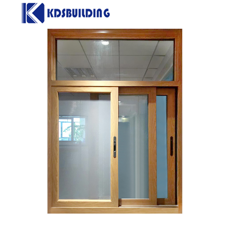 Ventanas de aluminio deslizantes de balcón de vidrio de casement Kdsbuilding color champán