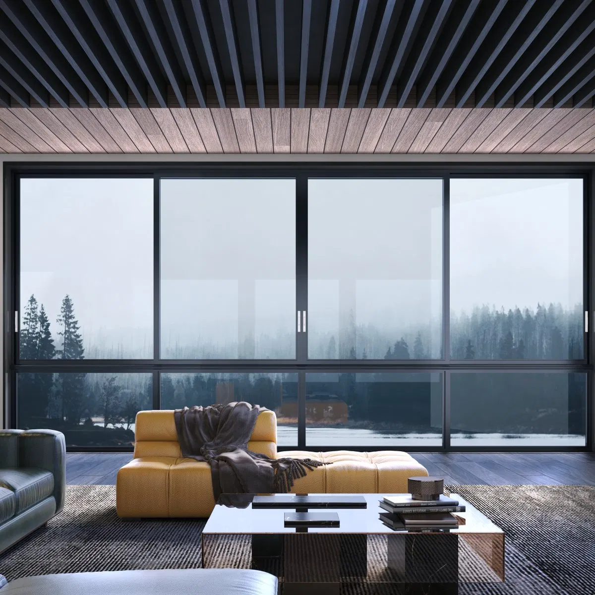 Ventanas deslizantes de vidrio de aluminio acústico de aleación de aluminio de baja emisividad
